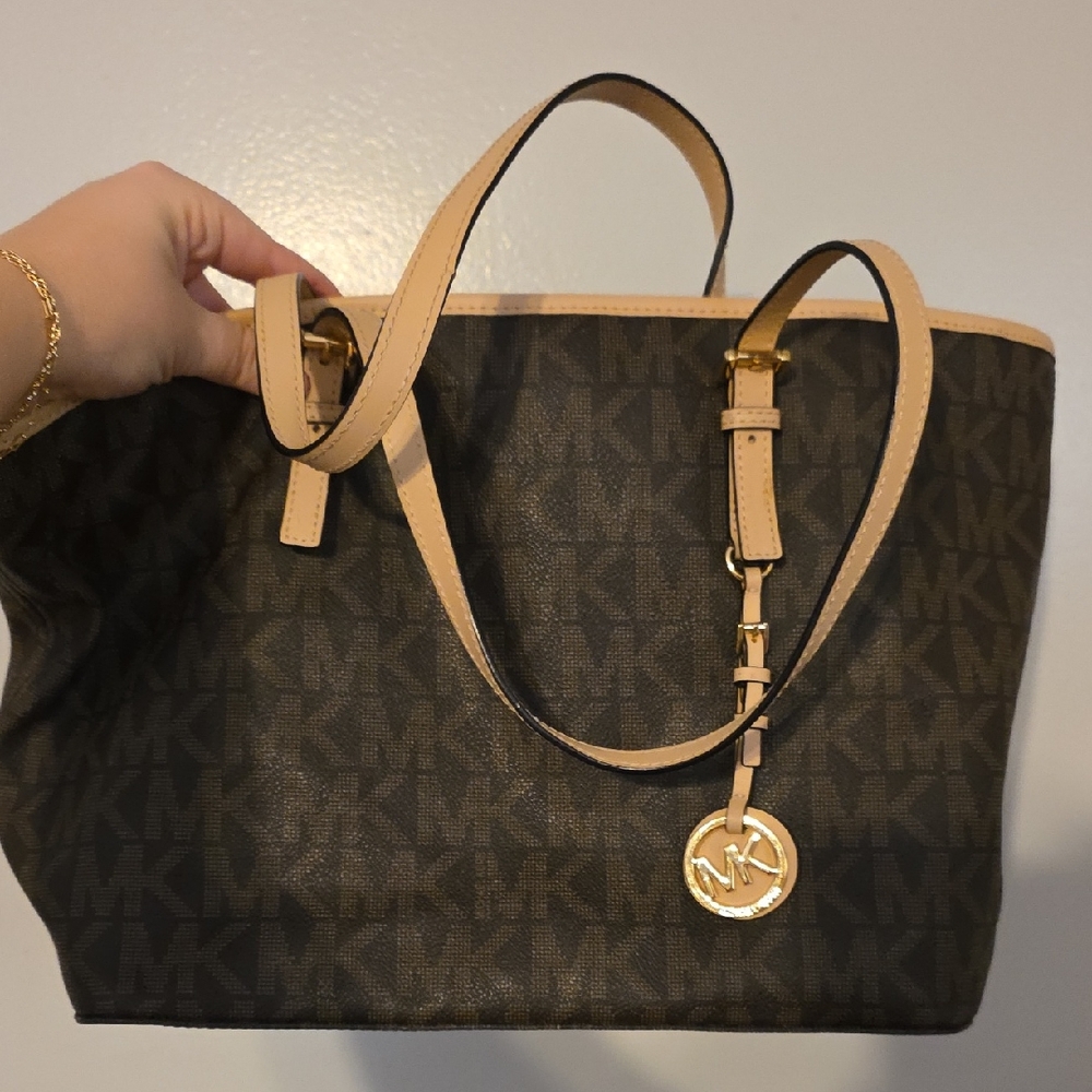 Michael Kors Dark Brown and Tan Tote